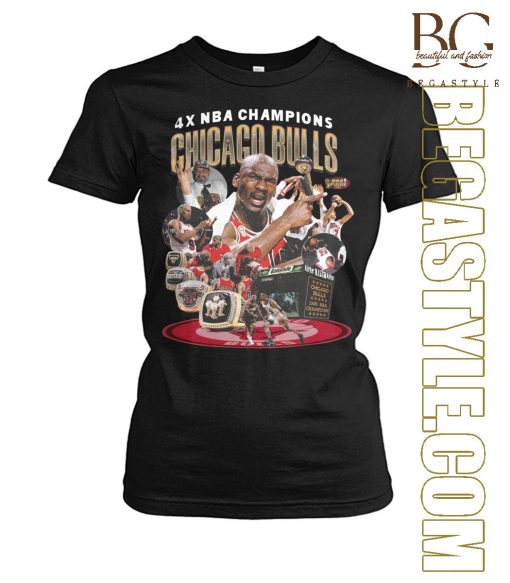 NBA Champions Chicago Bulls 4 Times T-Shirt