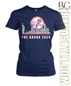 New York Yankees The Bronx Skyline Players Name 2024 T-Shirt