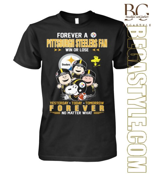 Pittsburgh Steelers Charlie Brown And Snoopy Football Fans T-Shirt