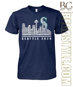 Seattle Mariners Baseball Names Player Skyline T-Shirt