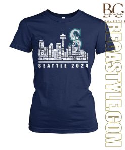 Seattle Mariners Baseball Names Player Skyline T-Shirt