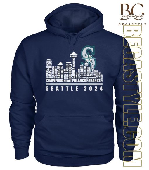 Seattle Mariners Baseball Names Player Skyline T-Shirt