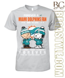 Snoopy Miami Dolphins Forever Football Fan No Matter What T-Shirt