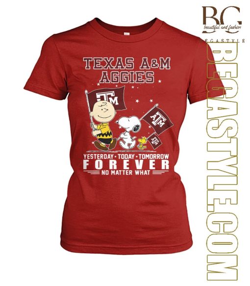 Snoopy and Charlie Brown Texas A&M Aggies T-Shirt