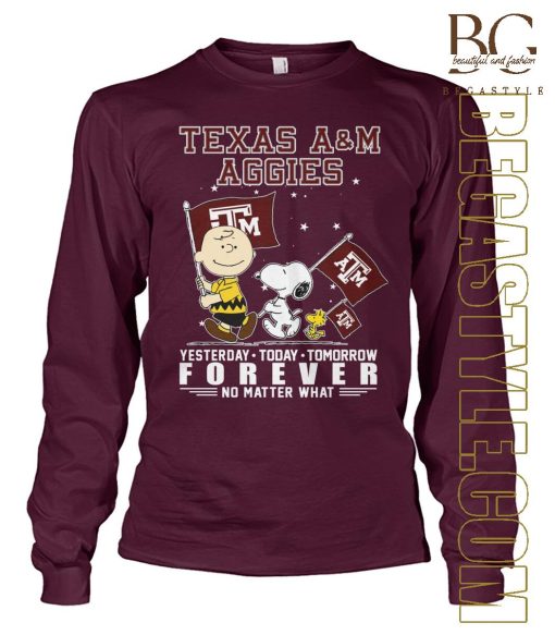 Snoopy and Charlie Brown Texas A&M Aggies T-Shirt