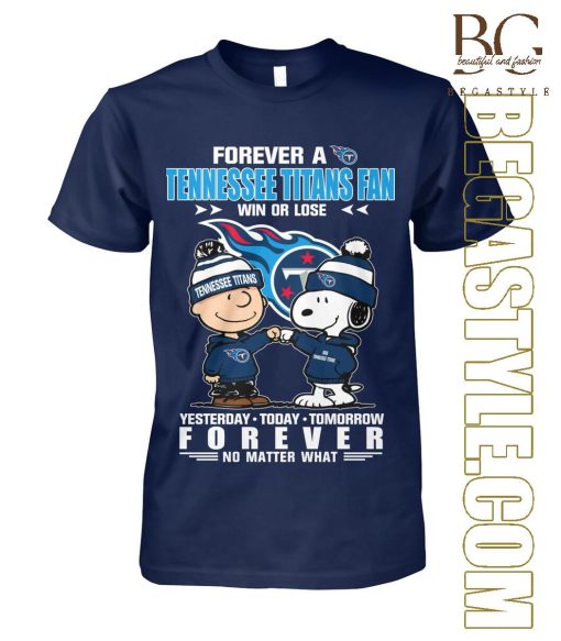 Stream Snoopy and Charlie Brown Forever a Tennessee Titans T-Shirt