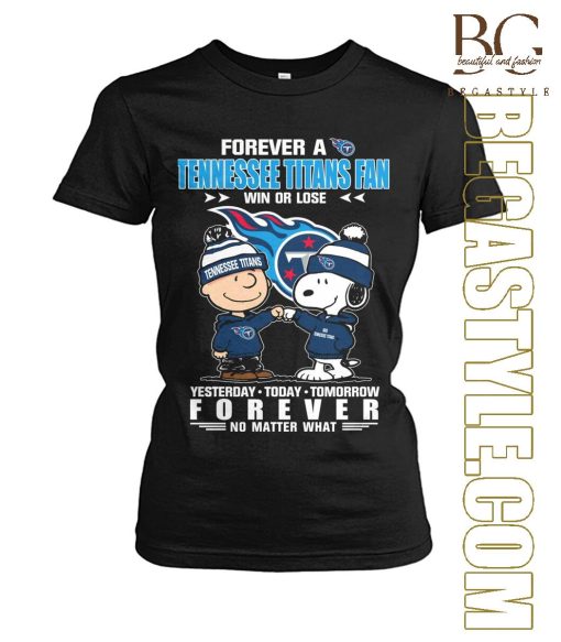 Stream Snoopy and Charlie Brown Forever a Tennessee Titans T-Shirt