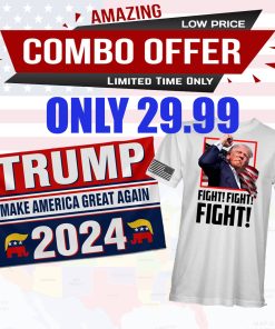 Combo Trump Fight T-Shirt and Trump US Election Flag