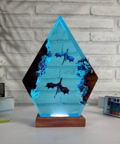 Ice Dragon & Fire Dragon Epoxy Resin Lamp