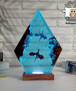 Ice Dragon & Fire Dragon Epoxy Resin Lamp