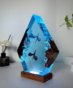 Ice Dragon & Fire Dragon Epoxy Resin Lamp