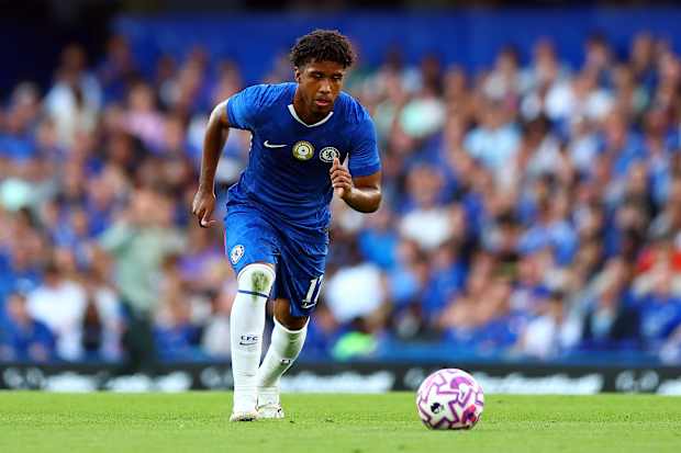 Andrey Santos in action for Chelsea