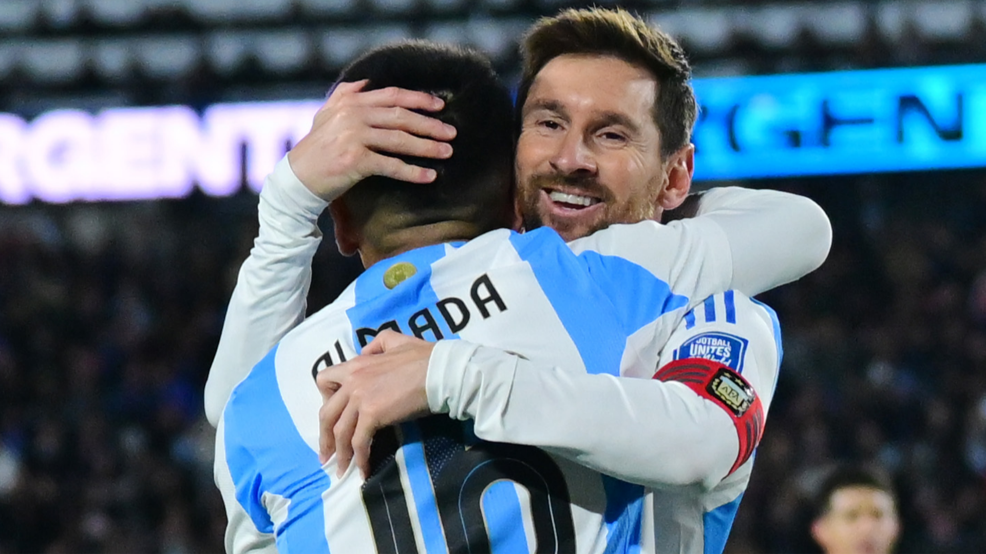 Lionel Messi Argentina Three Star Home Full Sleeve Jersey